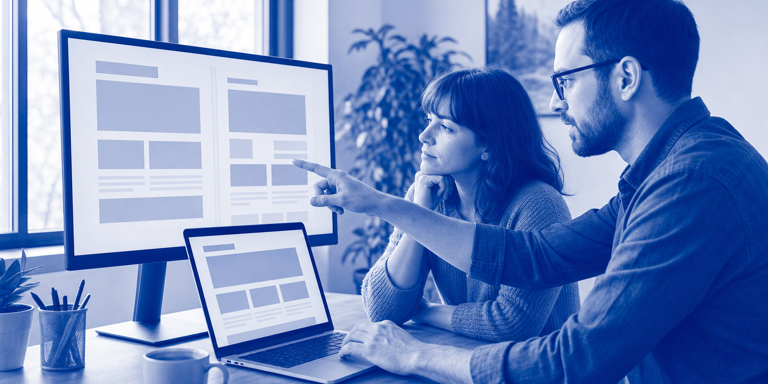 Small business owner comparing WordPress and Wix website platforms